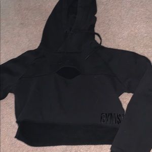 Black cropped hoodie